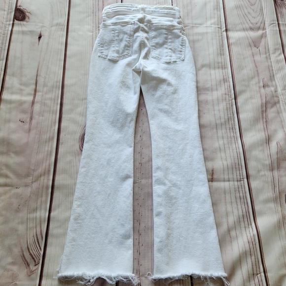 Rag & Bone "Nina High Rise Ankle Flare" Cropped Jeans White | Women's Size 23 - Picture 7 of 15